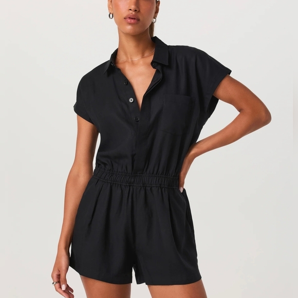 NWT Women's Vuori "Trestles Twill Romper" in Black. Various Sizes - Picture 6 of 9